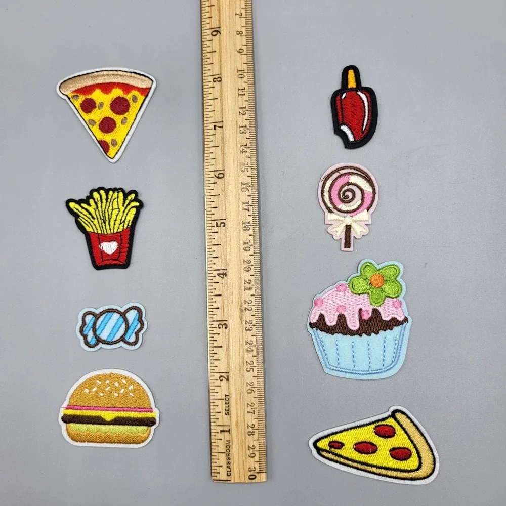 Food Patches Lot of 8 Piece Kraft Set Pizza Burger Cupcake Ice Cream Multicolor